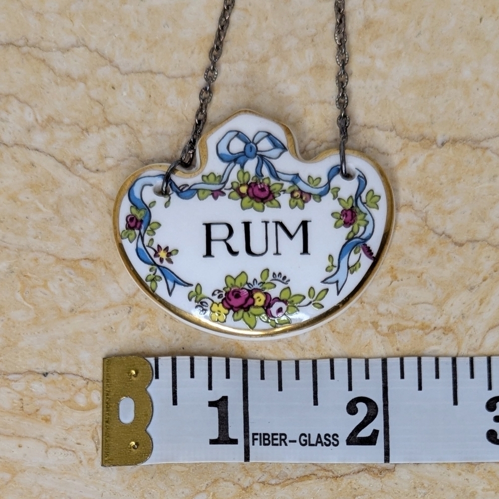 Vintage Coalport Bone China Decanter Rum Tag Label With Chain - Picture 6 of 8